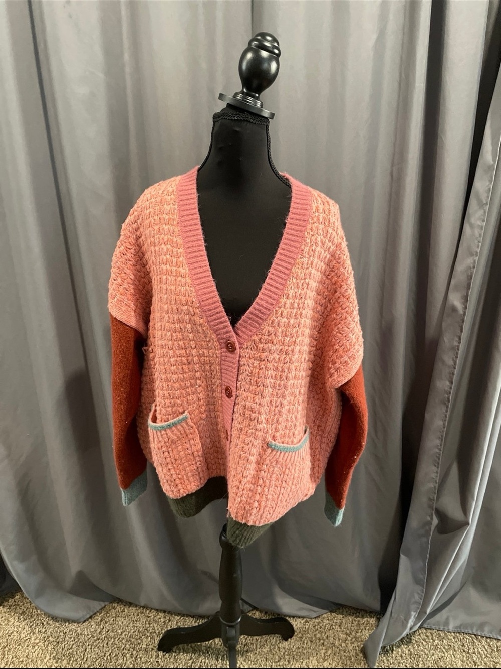 Sundance, kind of vibes multicolor button-down cardigan sweater large